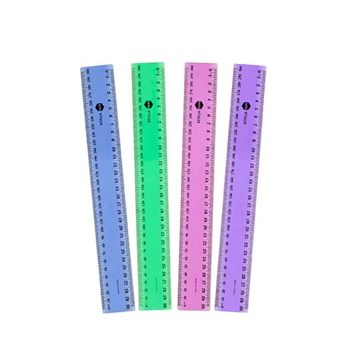 Marbig Plastic Ruler 30cm Fluorecent Assorted_2